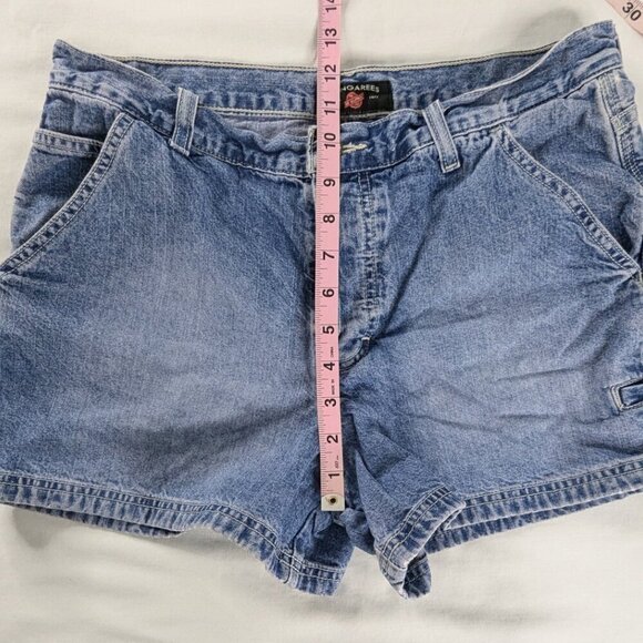 VTG American Eagle Button Fly Dungarees Carpenter Loop Blue Denim Shorts - Picture 6 of 8